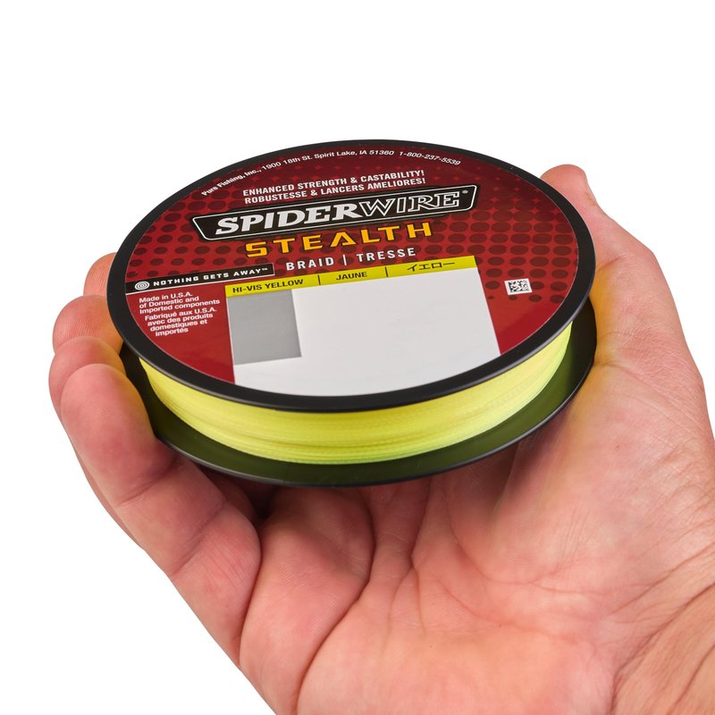 SpiderWire Stealth® Superline, Hi-Vis Yellow, 40lb | 18.1kg, 200yd | 182m Braided Fishing Line, Suitable for Freshwater and Saltwater Environments