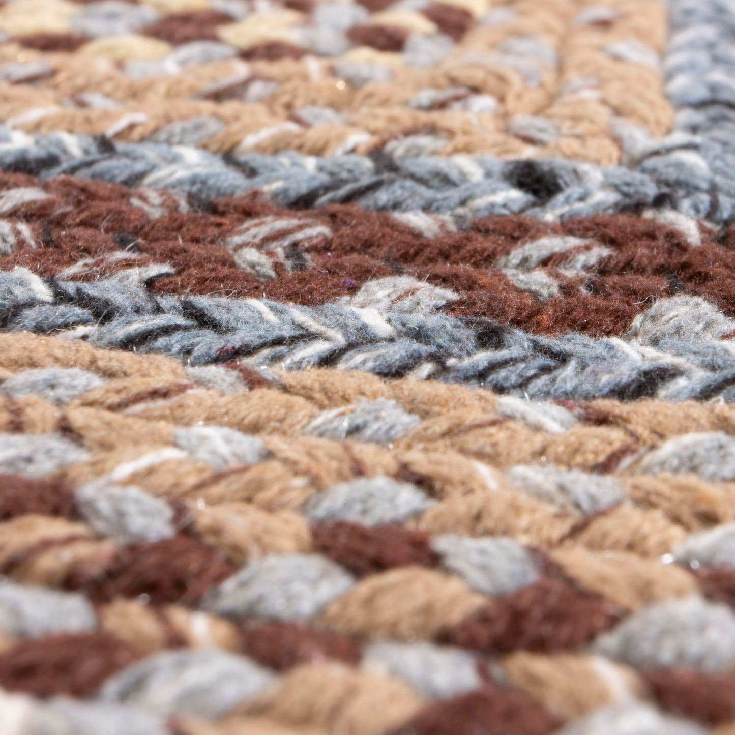 Super Area Rugs 20x30 Farmhouse Braided Rug - Natural Soft Cotton Carpet for Bathroom, Kitchen, Doorway - Primitive Country Woven Rug - Brown/Slate Gray/Ivory