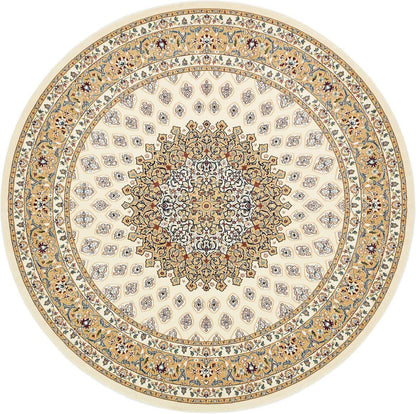 Unique Loom Narenj Collection Classic Traditional Textured Medallion Pattern Design Area Rug, 10' 0" x 10' 0", Ivory/Tan