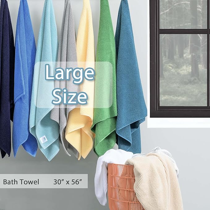 VOOVA & MOVAS Red Bath Towels, 4 Pack Large 30" x 56"