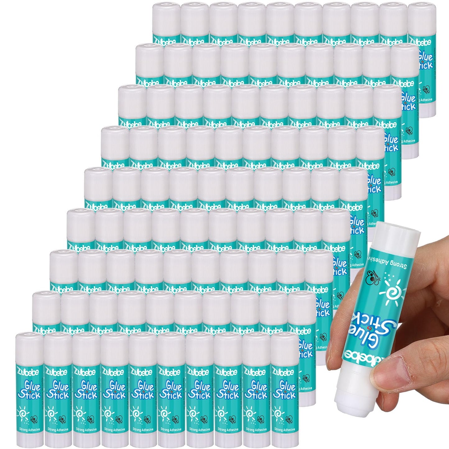 Zubebe 200 Pcs White Glue Stick Bulk Washable for End of Year Crafts Home School Classroom Students Teachers Employees Scrapbooking Crafting Stationery Supplies (0. 32 Oz)