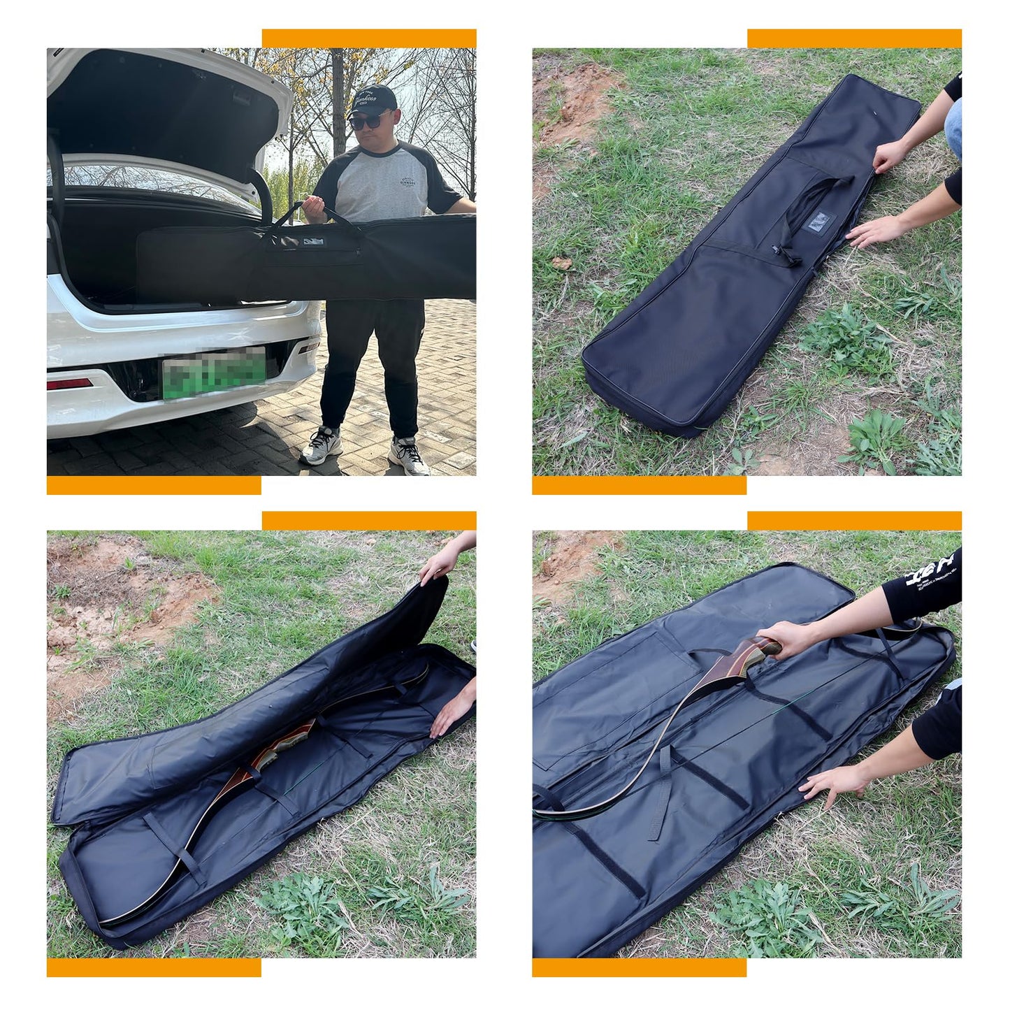 SPG Archery Recurve Bow Case for Longbow and Traditional Bow, 2 Sizes Longbow Bag Full Length Traditional Recurve Bow Cases for Youth and Adults with Pocket to Store Arrow Quiver (59 Inch)