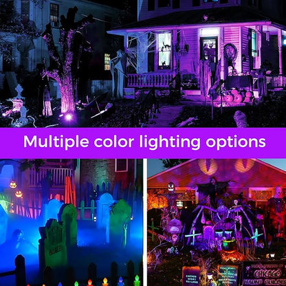 Christmas Halloween Spotlight Outdoor RGB Spot Lights, 12W Color Changing Landscape Lights for Yard Patio Garden Pathway Decor 120V Waterproof Landscape Spotlights with Remote(4 Pack)