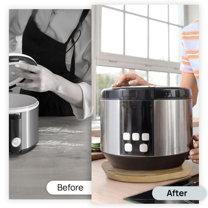 Ibyx Elegant Round Sliding Tray for Your Pressure Cooker, Air Fryer & Heavy Kitchen Appliances - Sturdy, Slides Easily from Under The Cabinet (Natural, 13”)