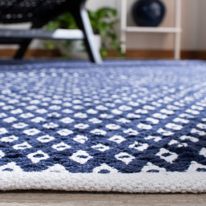 SAFAVIEH Boston Collection 4' x 6' Navy BOS685D Handmade Flatweave Cotton Area Rug