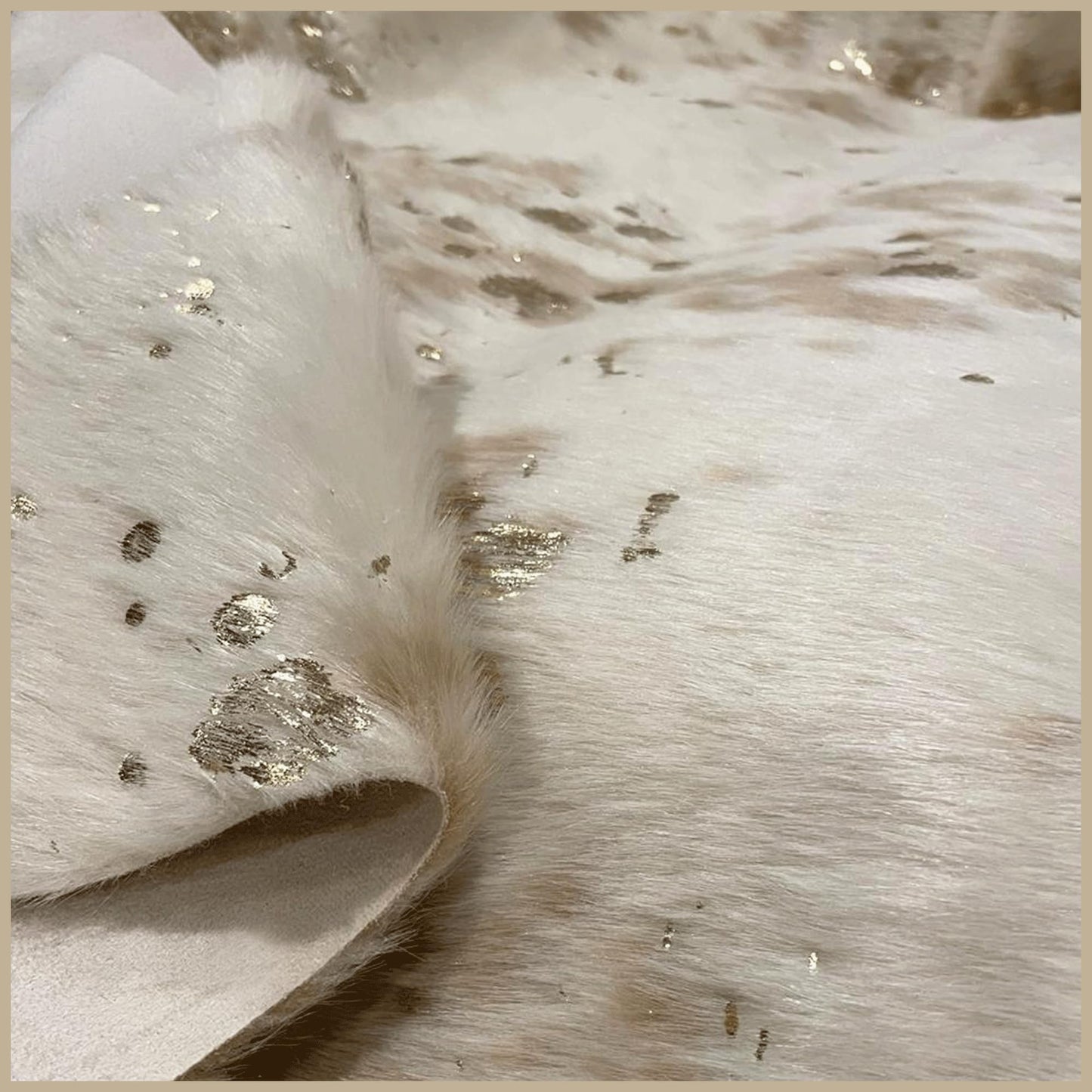 ZIARA Cowhide Rug for Living Room 79.2 x 60 in (5x7 ft) - Faux Fur Cow Hide 5x7 Area Rugs - Animal Print Rug for Bedroom Dining Decor, Gift, Off White, Cruelty-Free