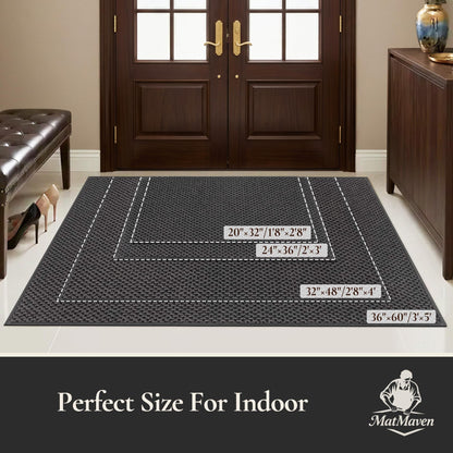 MatMaven Dirt Trapper Door Mat 20"x 32",Non Slip Washable Doormat,Stain Resist and Absorbent Welcome Mat,Dog Door Mats,Low Profile Entrance Floor Mats for Front Back Door,Dark Grey