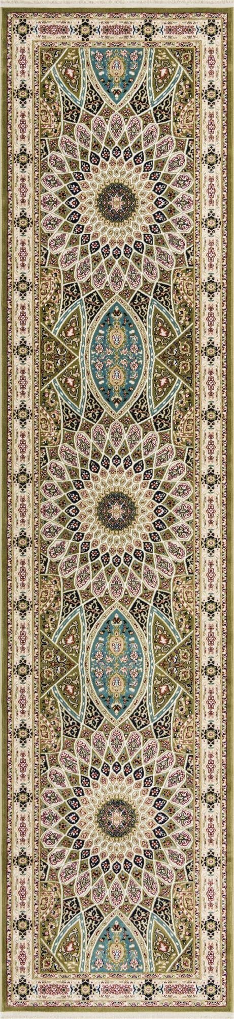 Unique Loom Narenj Collection Area Rug - Adams (3' x 13' 1" Runner Green/Beige)