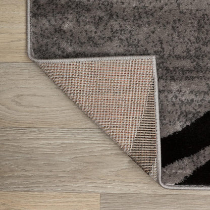 Rugshop Wavy Circles Design Oval Rug, Non-Shedding Carpet for Living Room, Dining Room, or Bedroom, Gray, 5' x 7' Oval