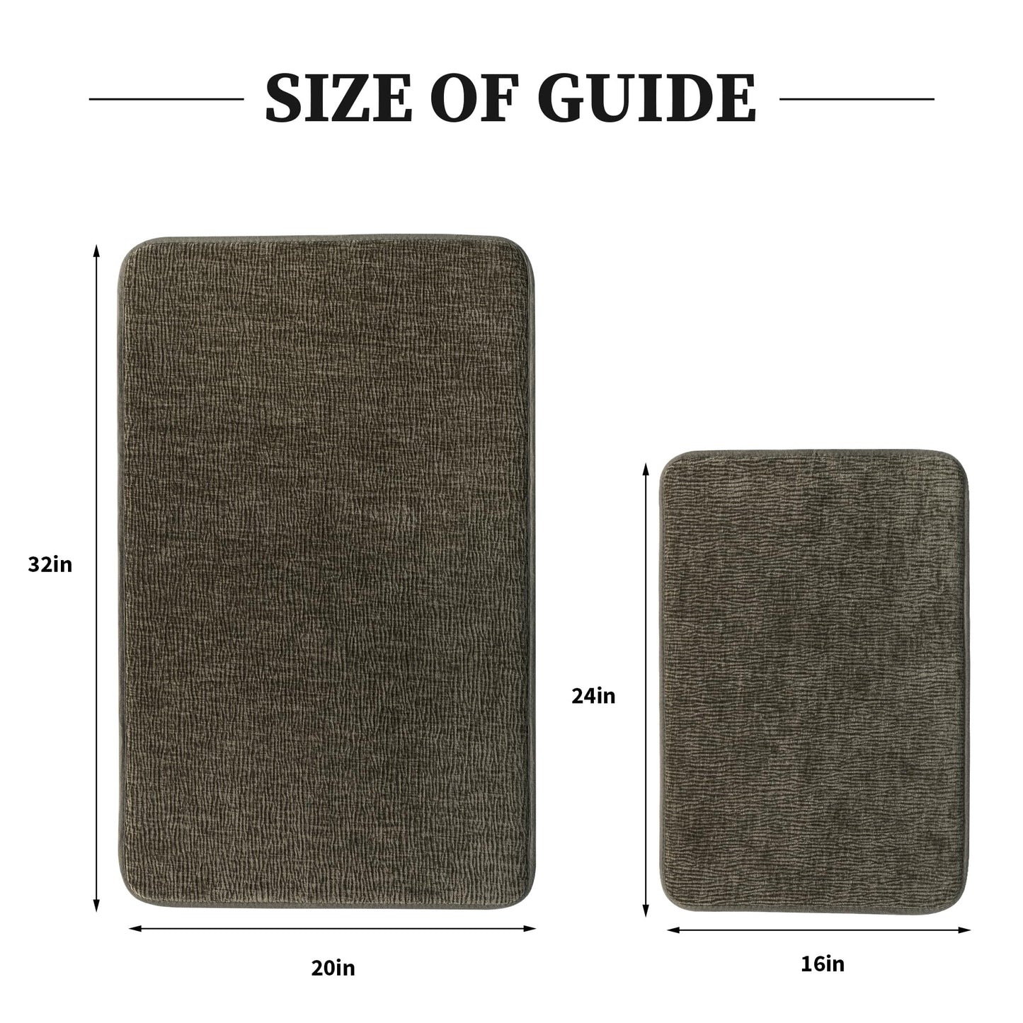 YIHOUSE Bathroom Rug Set 2 Piece, Memory Foam Green Bath Mat Set Non-Slip Quick Dry Bath Mats for Bathrooom