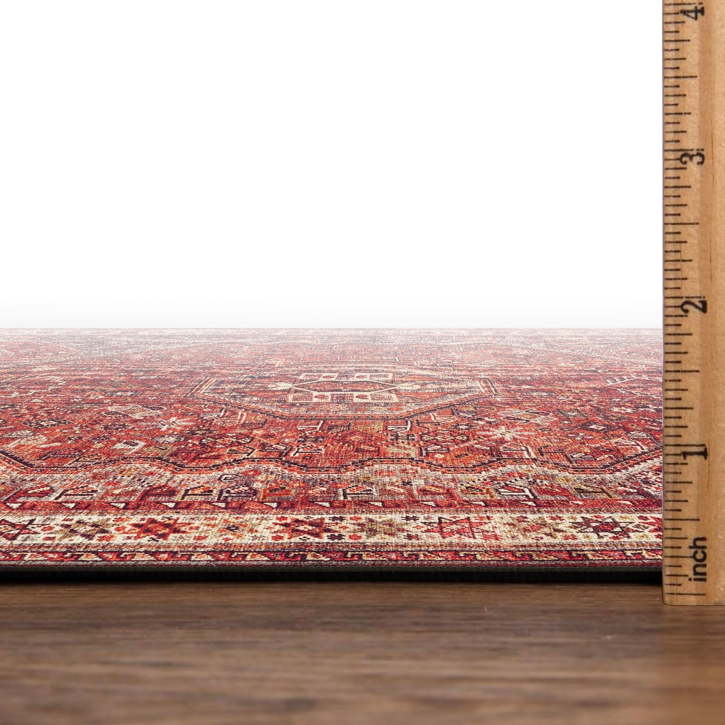 Keen Home Design 5x7 Rug - Machine Washable Area Rug with Non-Slip Backing, Ideal for Living Room, Dining Room, Bedroom - Vintage, Easy Clean, Durable, Low Pile Rug - (5' x 7')