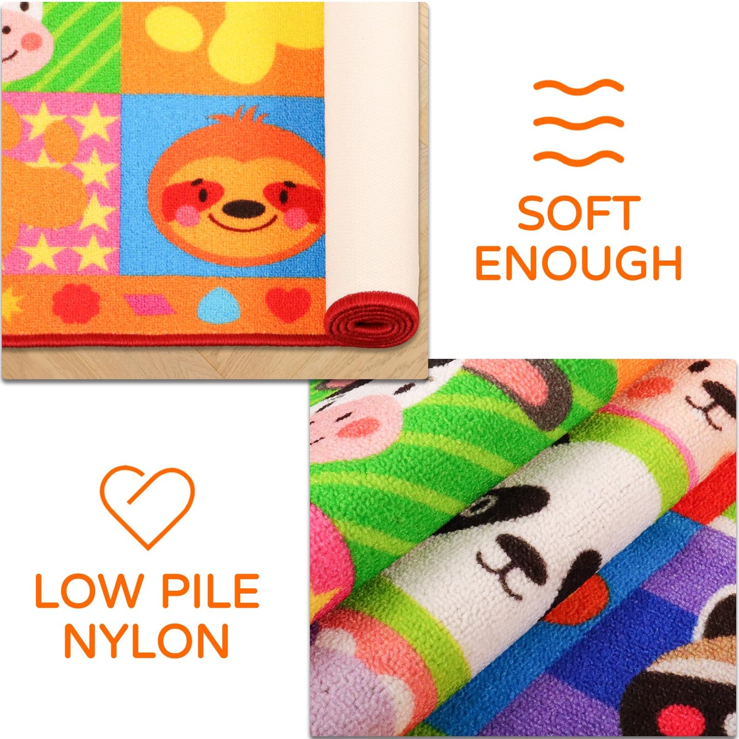 Classroom Carpet Kids Rug,3'3" x 5'3" Cute Animal Kids Rugs for Playroom,Non-Slip Educational Classroom Rug,Washable Preschool Rugs for Classroom Elementary Playroom Kids Room