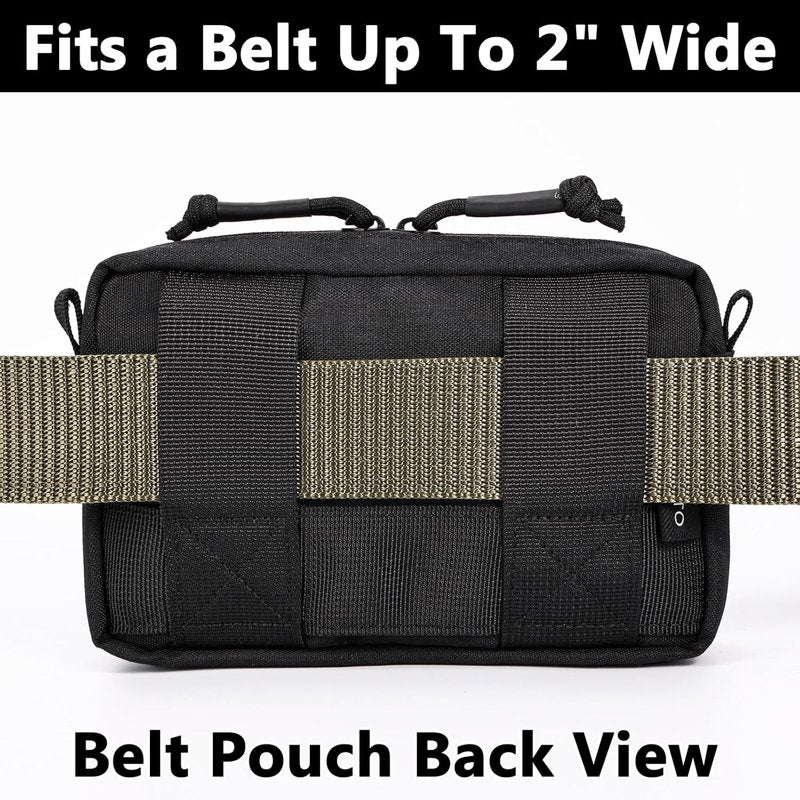 Belt Pouches for Men - Water Resistant Small Belt Bag with USA Flag Patch | EDC Organizer for Work & Travel