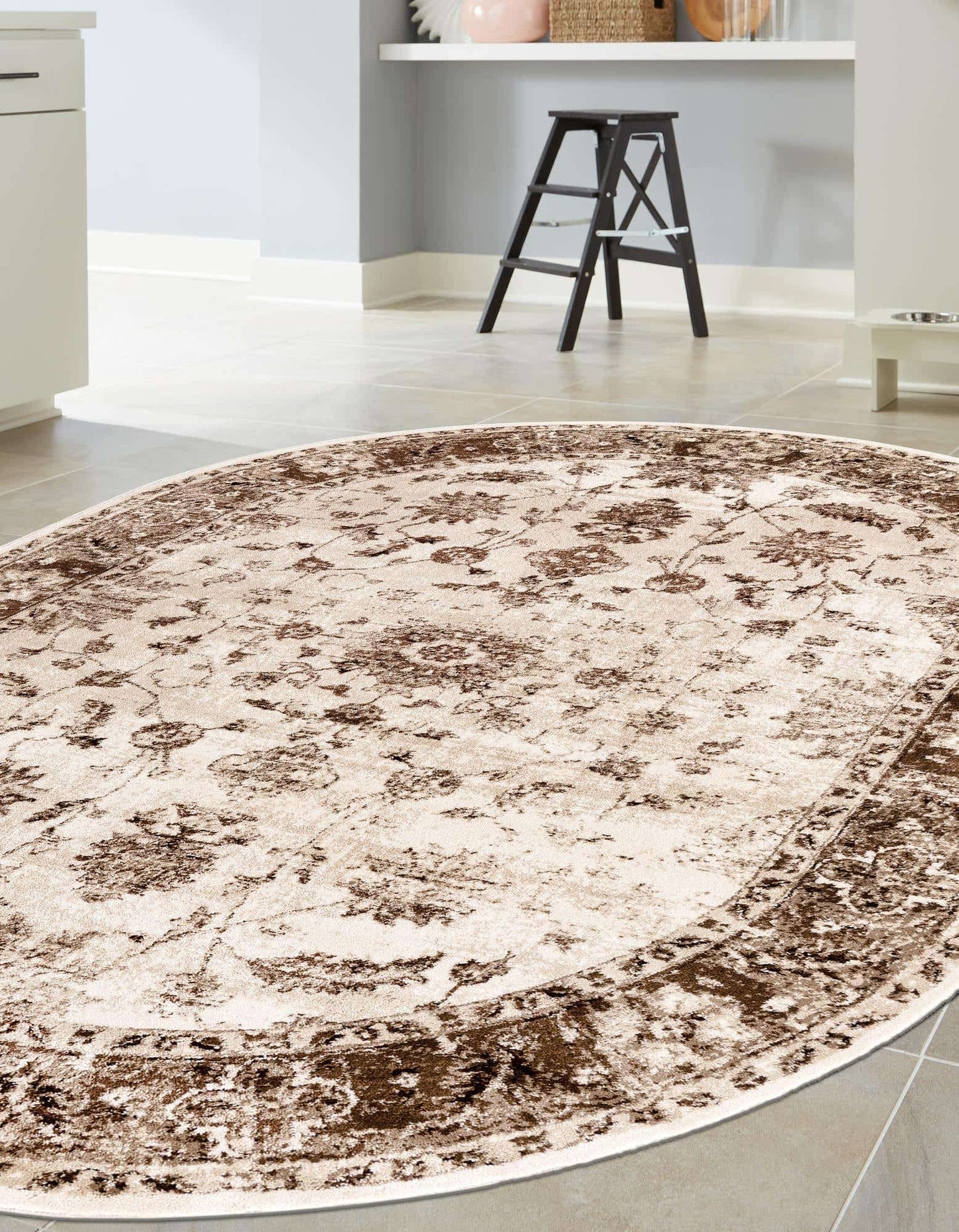 Unique Loom Rushmore Collection Area Rug - Lincoln (6' x 9' Oval, Cream/ Beige)
