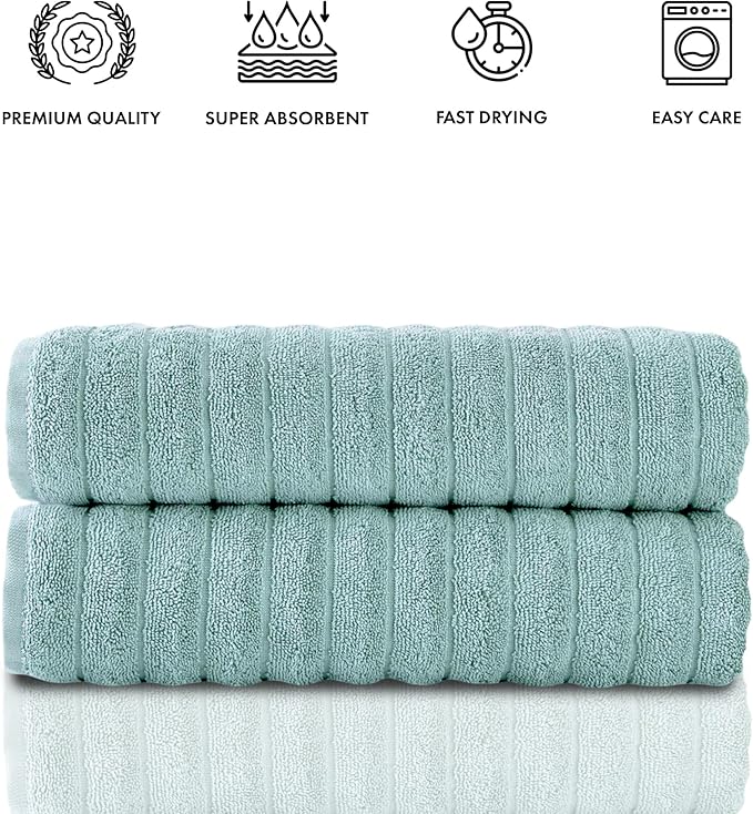 Classic Turkish Towels CTT Premium 2 Pack Bath Towels Set, Made