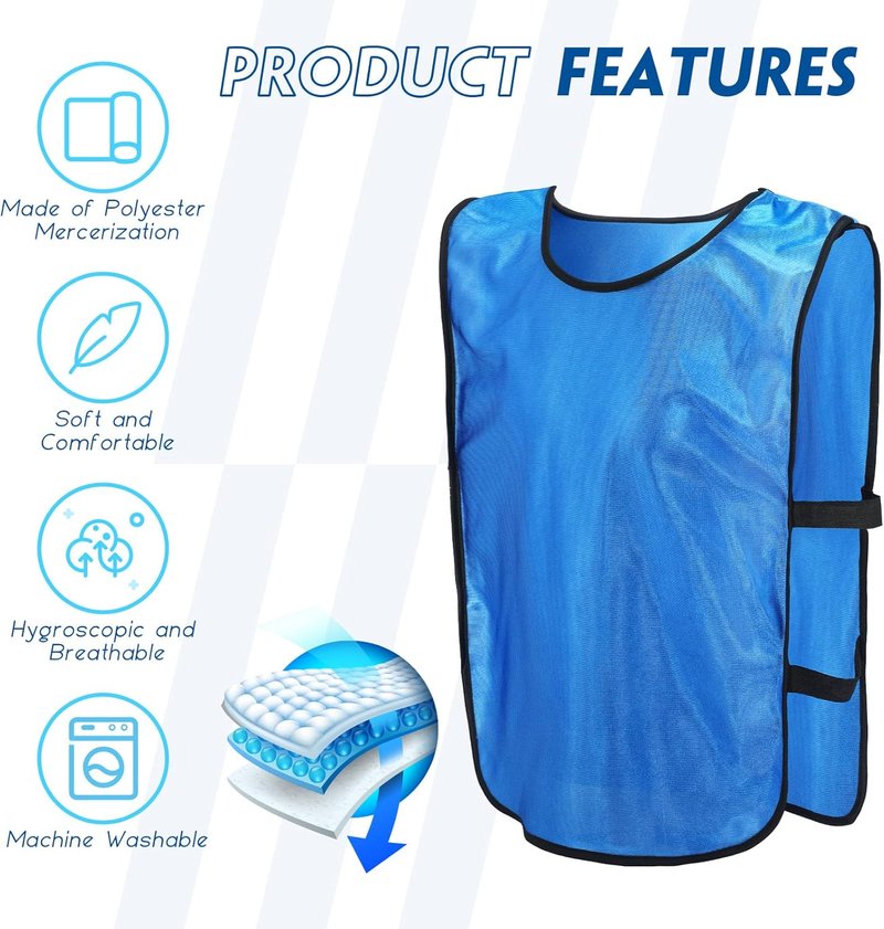 Hercicy 24-Pack Soccer Pinnies Vests - Mercerized Fabric Training Jerseys for Youth & Adults | Multi-Sport Practice