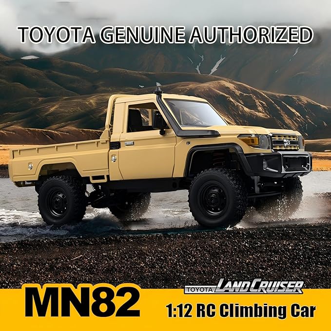 MN-82 1/12 Scale RC Rock Crawler Truck 4x4 Off-Road Remote Control Car with 2.4GHz Remote &amp Dual 1200mAh Batteries - Ideal Gift for Birthday/Christmas/Halloween (Ages 8+)