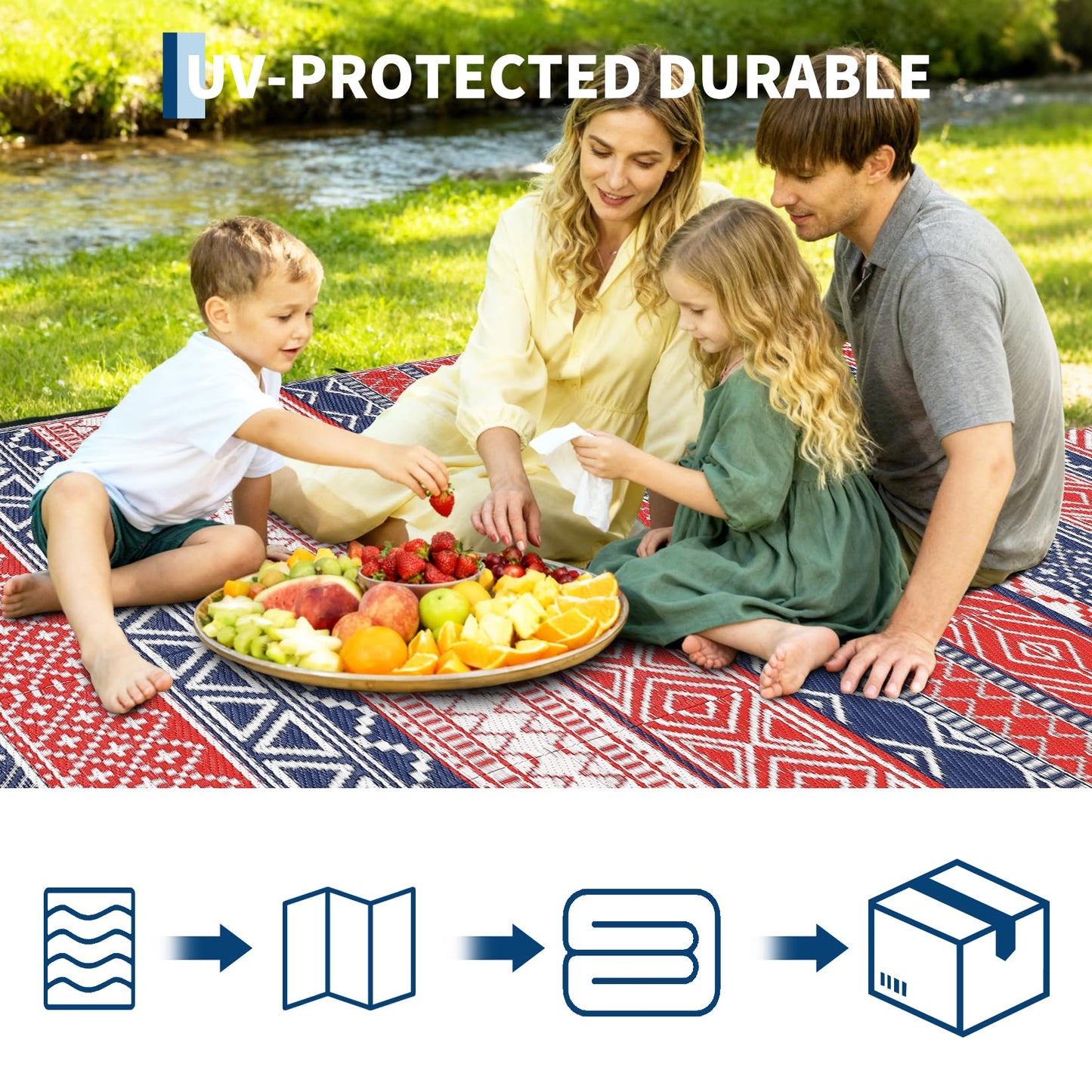 Garvee Outdoor Rug,Outdoor Plastic Straw Rug,Outdoor Rugs 8x10 for Patios Clearance Waterproof Patio Rug, Camping Rugs for Outside Rv,Grey Recyclable Woven Rugs for Yard, Deck