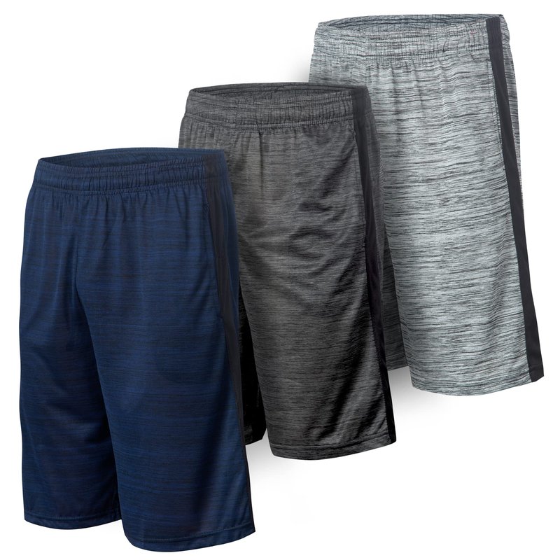Essential Elements Athletic Shorts for Men - Men's Basketball Shorts - Sports Shorts for Workout, Gym, Running (3 Pack/Set A, Large)