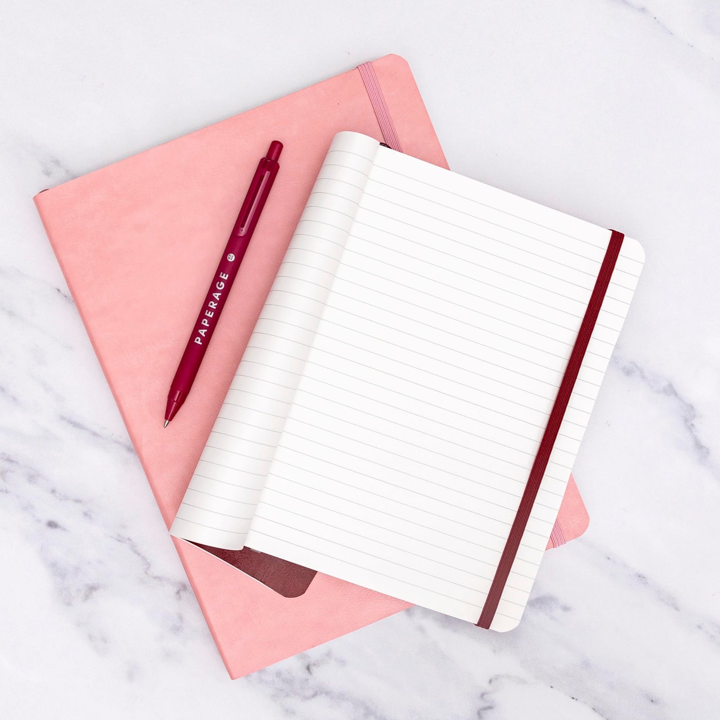 PAPERAGE Softcover Lined Journal Notebook (Cognac), 160 Pages, Medium College Ruled Notebook, 5.6 inches x 7.9 inches - 100 GSM Thick Premium Paper, Soft Vegan Leather Journal for Home, Work & School