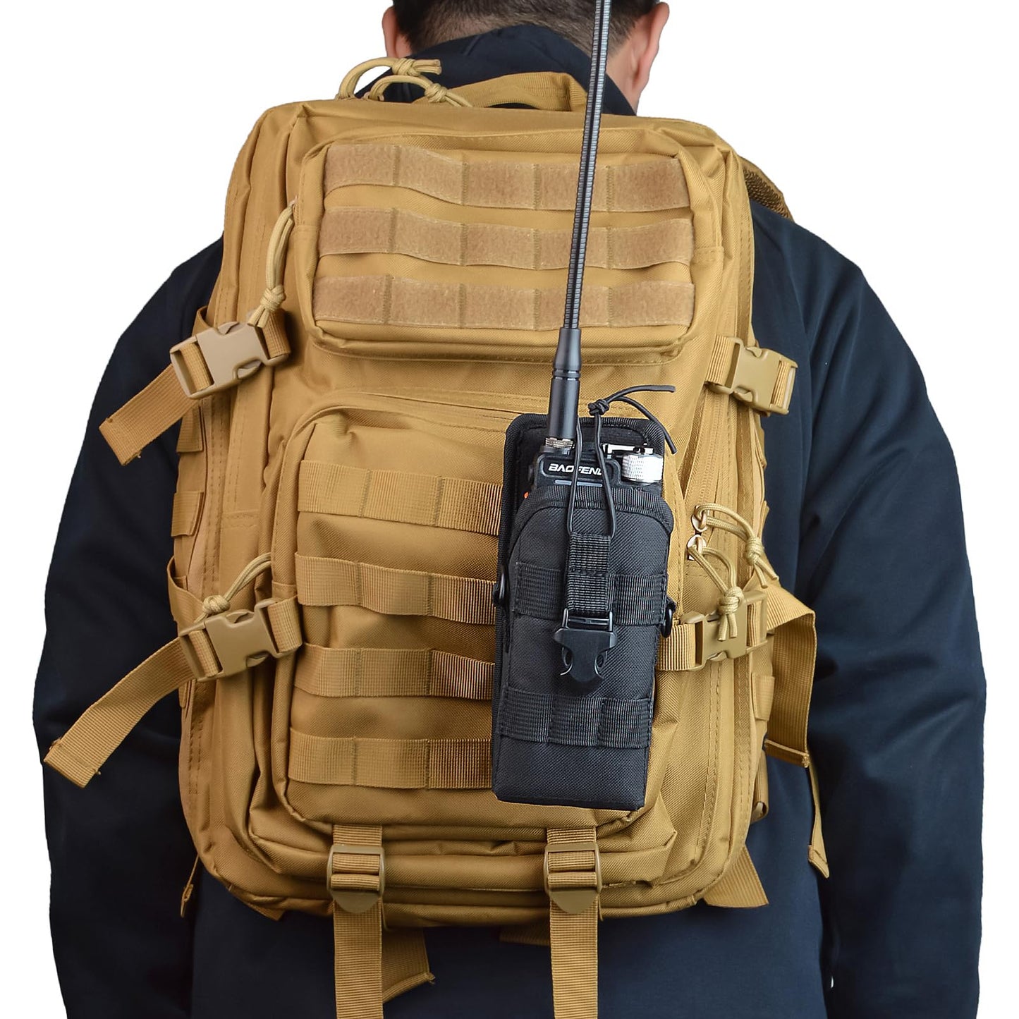 UAYESOK Universal Tactical Molle Radio Holster Holder Case Heavy Duty Pouch Case Bag for Two Ways Walkie Talkies