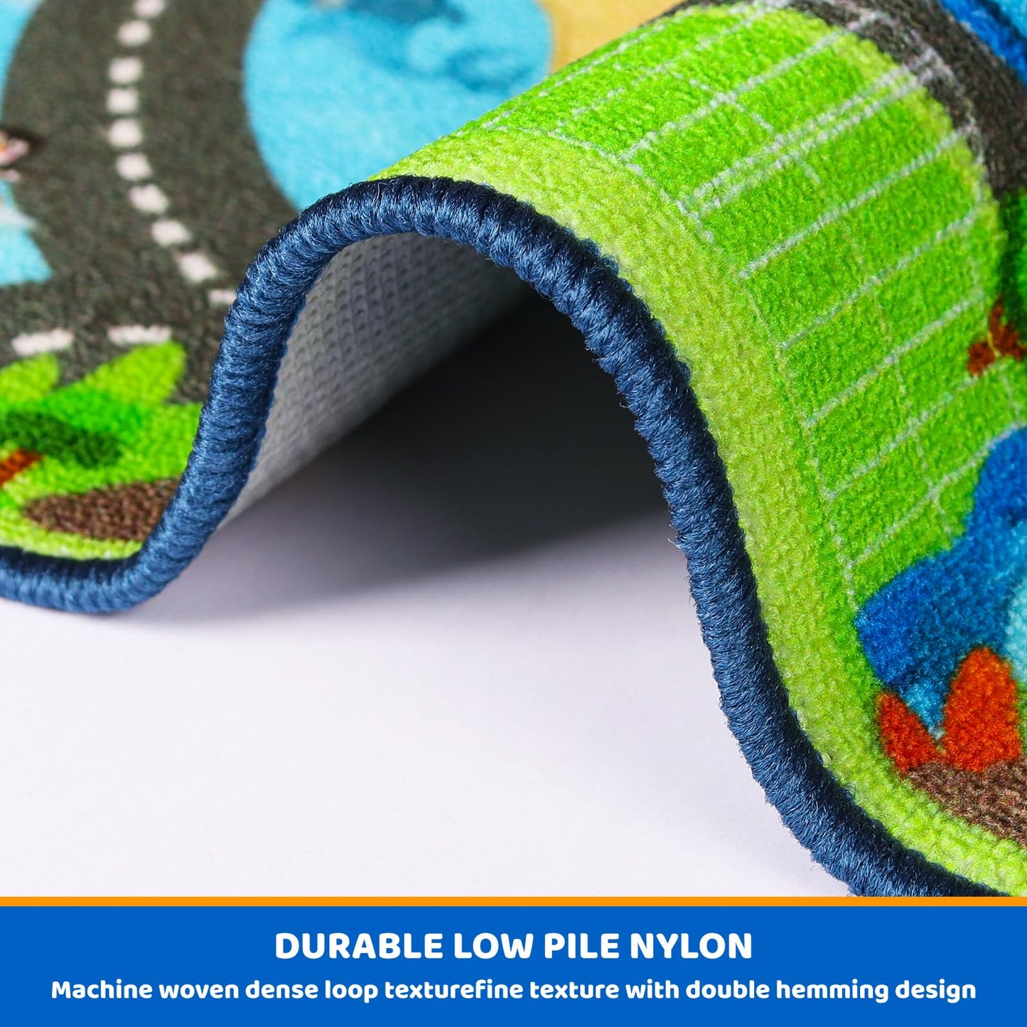 Kids Rug Playmat Carpet,6'7" x 9'10" Marine Animals Cars Rugs for Kids Toy Cars,Non Slip Aquarium Road Map Kids Carpet for Playroom Bedroom Boys,Kid Play Mat Road Carpet,Track Rug Play Carpet for Kid