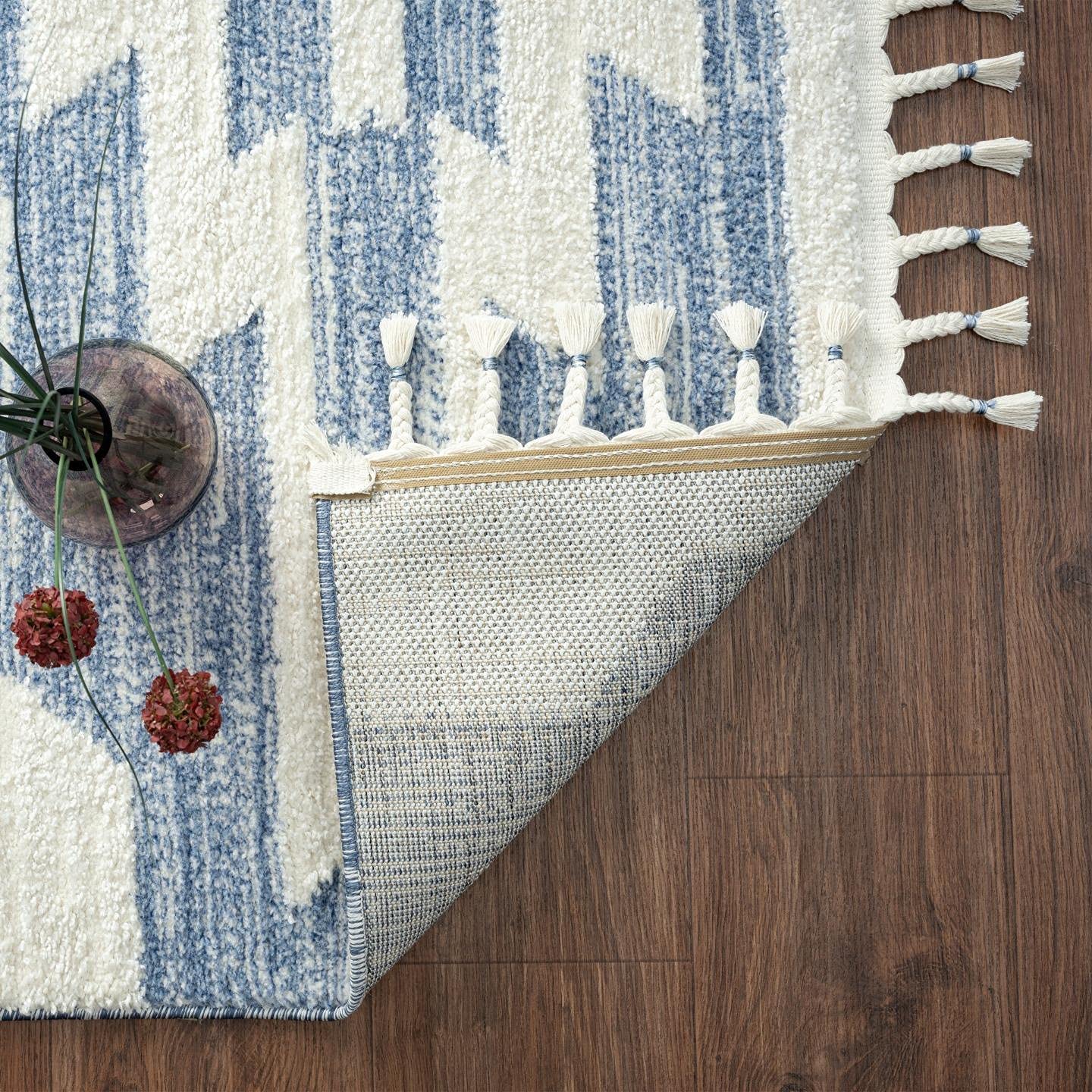 LUXE WEAVERS Ibiza Collection 8068 Blue 5x7 South Western Geometric Area Rug