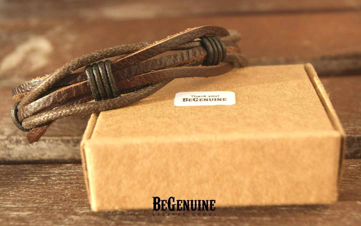 BeGenuine Store Mens Leather Bracelet Braided Brown Rustic Gift For Dad Fathers Day Cuff Wrist Band Rope Bracelet for Guys