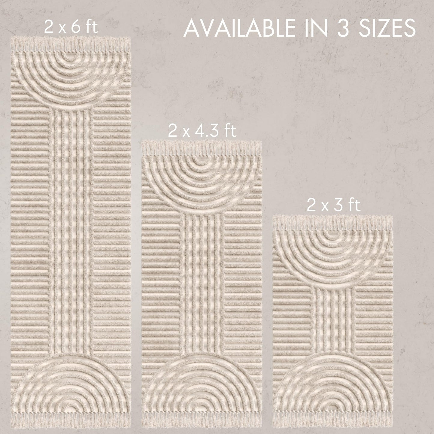 KIBAGA Beautiful Boho Rug with Tassels for Your Bathroom - Soft 2 x 3 ft. Cotton Rug Fits Perfectly Into Your Bath - Washable, Non-Slip Mat Ideal to Enhance Any Modern Home Decor, 24 x 36 inch