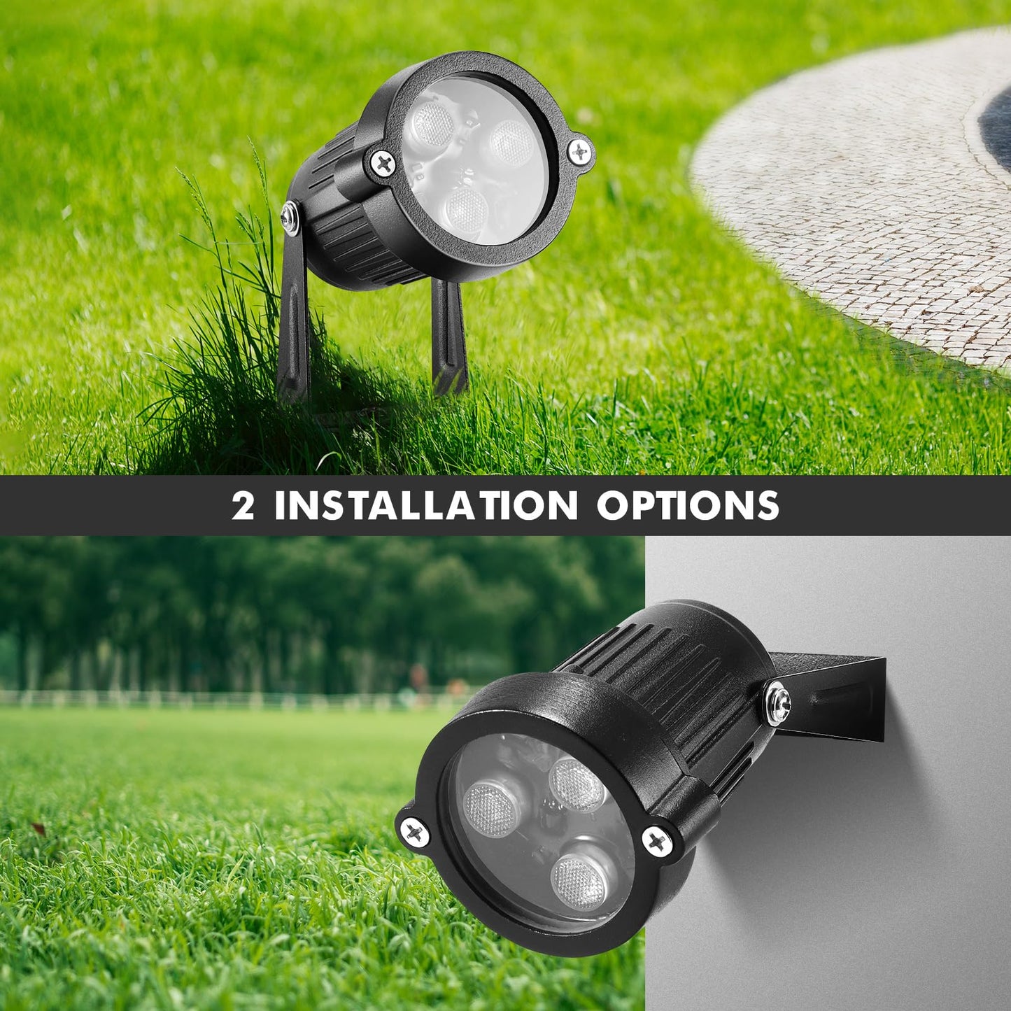 LemonBest Landscape Lighting - 6W RGB Color Changing Halloween Landscape Lights 120V Christmas Outdoor LED Spotlight with Remote Control Waterproof Spot Lights for Yard Garden Patio Driveway (1 Pack)