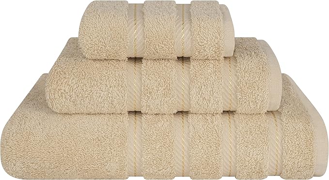 American Soft Linen Premium 3 Piece Towel Set, 1 Bath Towel 1 Hand Towel 1