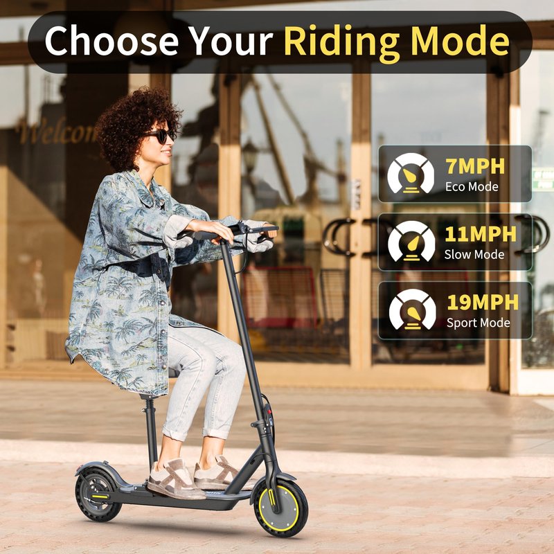 NAVIC Electric Scooter Adults, 8.5" Solid Tires, 16/Mph, 350W Motor, 22 Miles Range, Folding E-Scooter with Seat, Dual Braking Dual Suspension, Escooter for Adults with App