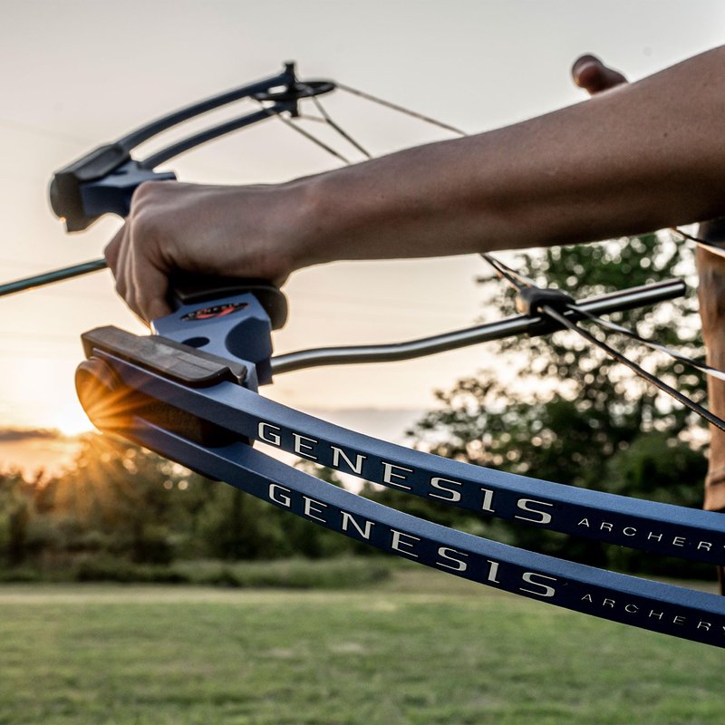 Genesis Original Compound Bow & Arrow Kit- Adjustable Riser, 15"-30" Draw Length, 10-20 lb Draw Weight, All Skill Levels, Draw Hand - Right, Pink