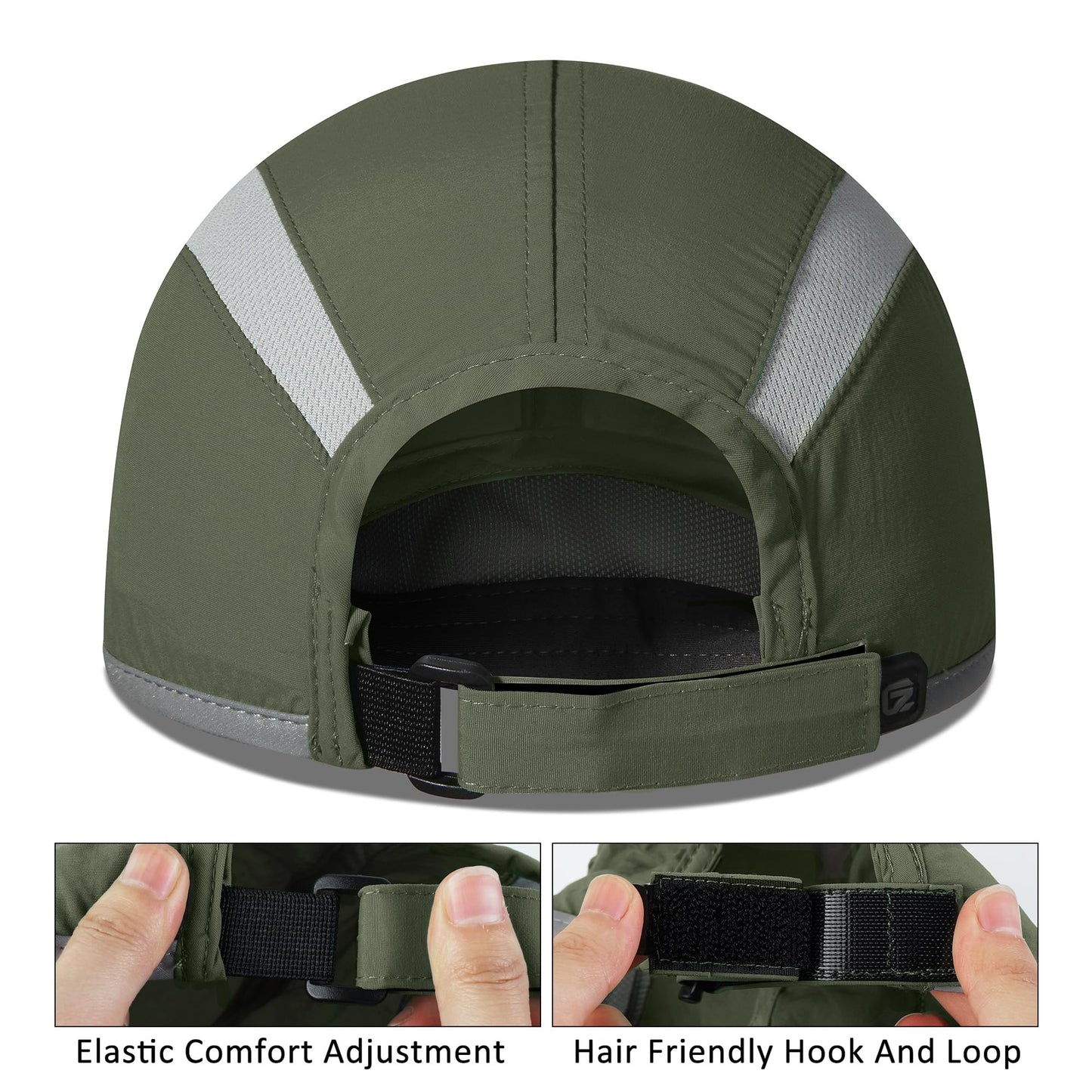 GADIEMKENSD 2 Pack Foldable Sports Sun Cap Men Women UPF50+ Protection Golf Hat Reflective Running Hat Cooling Summer Baseball Cap Hiking Camping Orange