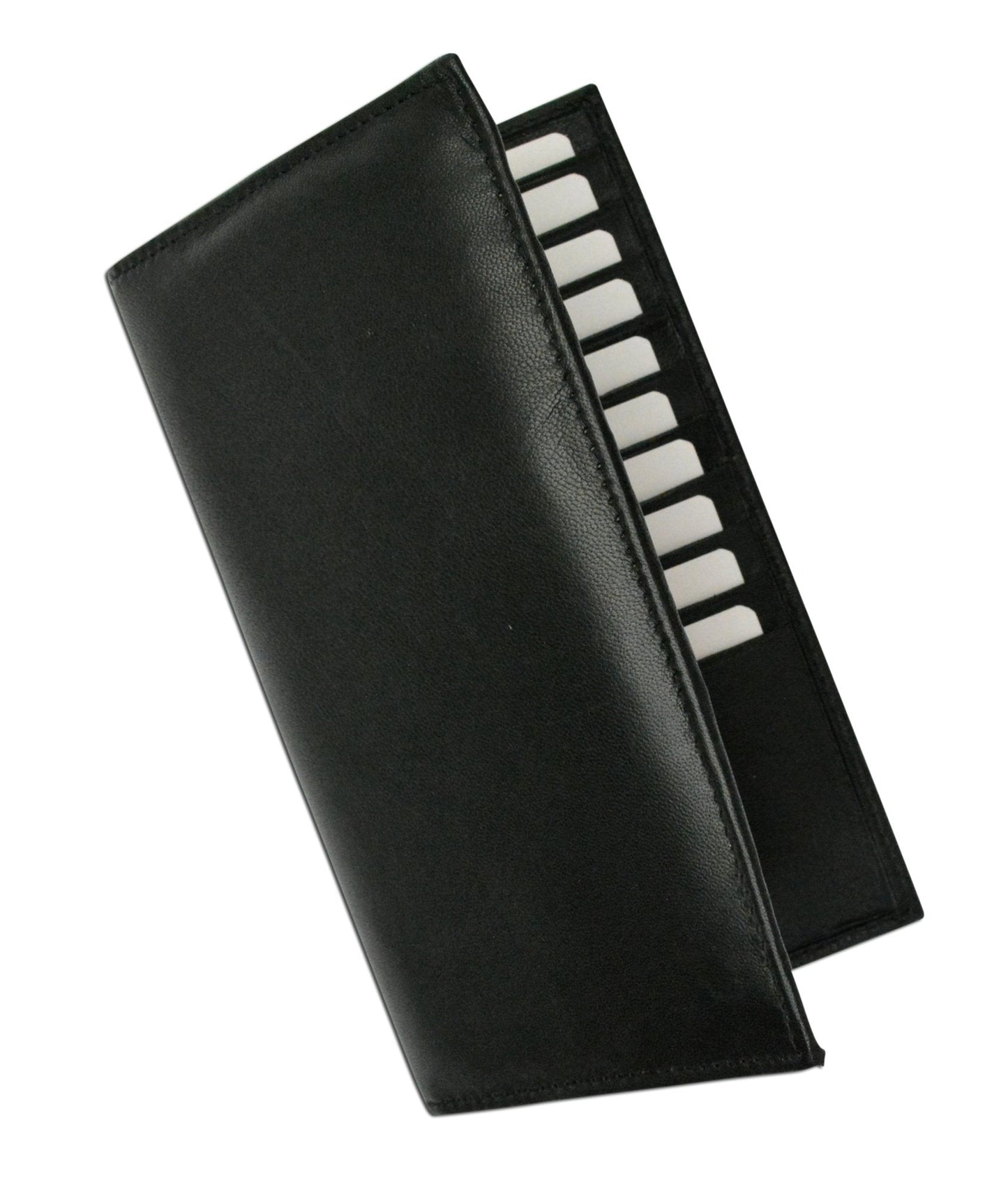 Marshal Bifold Leather RFID Blocking Wallet For Men & Women | Genuine Leather Holder With 19 Slots, 2 Bill Compartments & ID Window For Credit/Debit Cards, Money & More (Black)