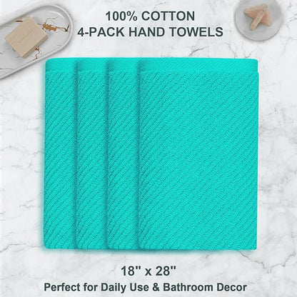 VOOVA & MOVAS Bathroom Hand Towels Set of 4, Large 18"x28"