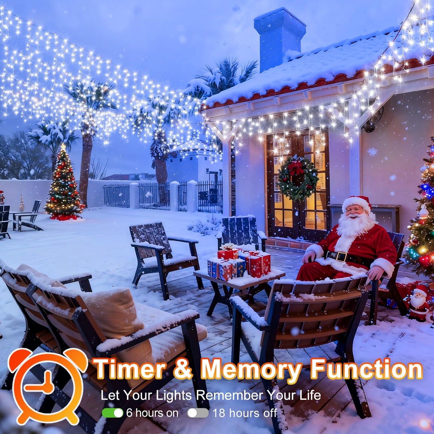 KNONEW 164FT 1600 LED Christmas Lights Outdoor Decoration White Timer 8Modes Hanging Fairy String Lights with 320 Drops, Plug in Waterproof Indoor Decor for Holiday Wedding Party Window Garden