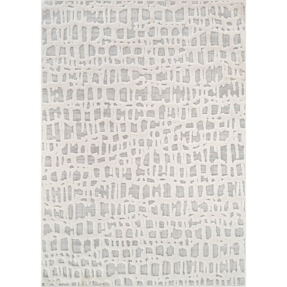 Beverly Rug Micro Loop Area Rug Gray/White 5x7 Abstract Modern Luxury Irregular Grid Durable Soft Indoor Rugs for Living Dining Room Office Stain Resistant Non Shedding Casual Indoor Carpet 5 x 7