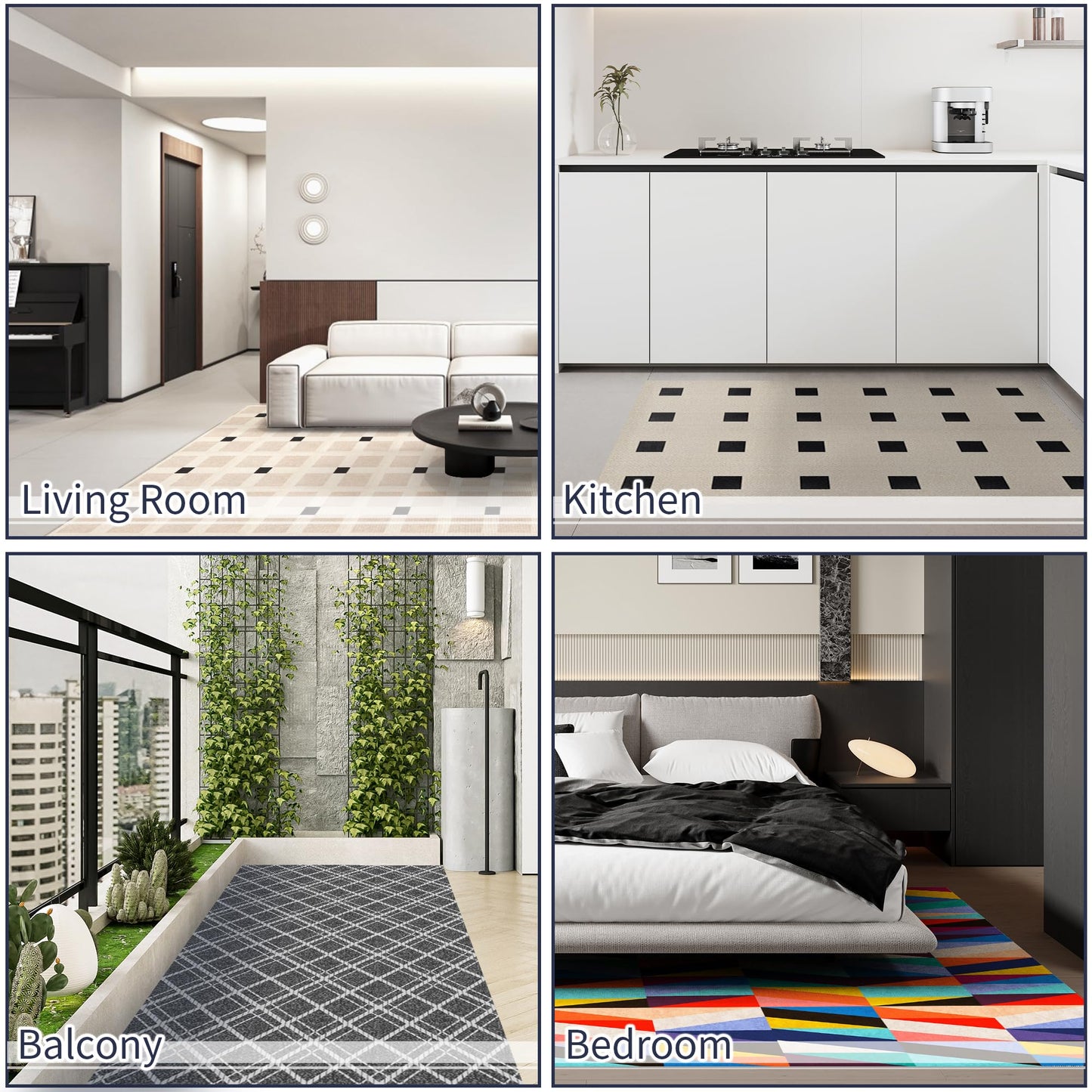 Azaeahom Carpet Tiles Peel and Stick, Squares Self Adhesive Carpet Floor Tile(15.75'' x 15.75''), Anti-Slip, Reusable, 0.38'' Thick, Carpets Easy Install DIY for Bedroom Living Room(12 Pcs)