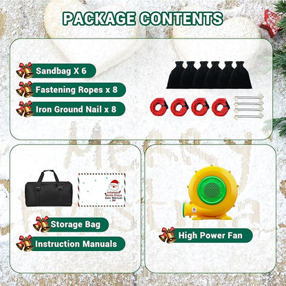 20ft Giant Santa Inflatables Outdoor Santa Inflatable Christmas Decorations for Blow up Decorations Outdoor Holiday Lawn Party Shopping Mall (with LED Lights)