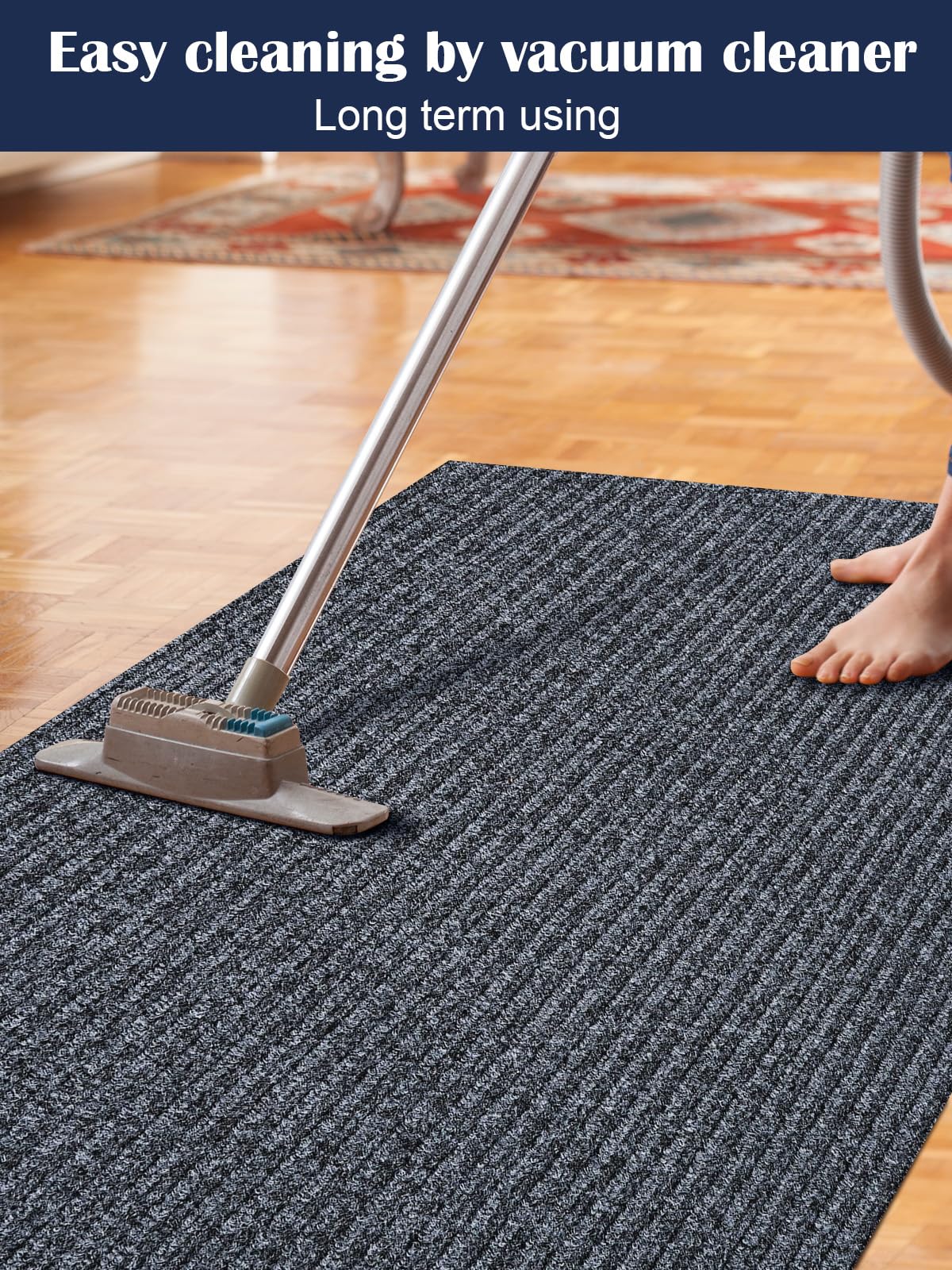 Socomf 3X10ft Runner Rugs with Rubber Backing, Non Slip Indoor Outdoor Carpet Runner for Hallway Custom Size Floor Mat，Washable Area Rugs for Entryway Balcony Patio Kitchen Garage Stair Laundry