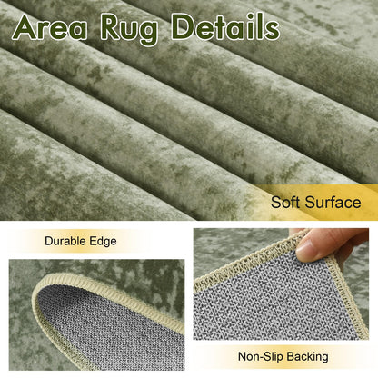 6x9 Ft Large Area Rugs for Living Room, Soft Non-Slip Washable Rugs Modern Abstract Pattern Carpet for Bedroom Indoor Floor Nursery Home Decor (Green)