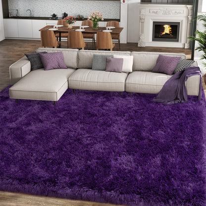 Ailyei 8x10 Large Area Rugs for Living Room, Ultra Soft Purple Big Shag Rug for Bedroom Nursery, Modern Fluffy Plush Carpet for Girls Boys Kids Room Dorm Home Decor, Upgrade Non-Slip