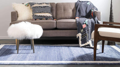 Unique Loom Del Mar Collection Area Rug - Maria (5' 3" x 8' Rectangle, Navy Blue/ Ivory)