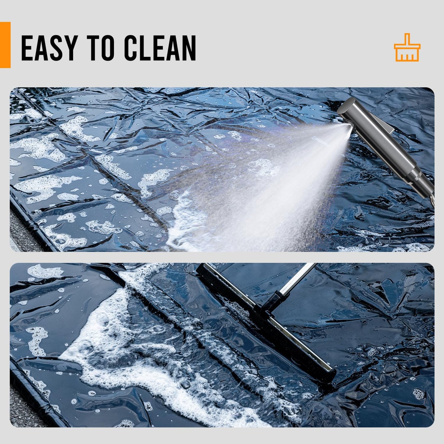 VUSIGN Containment Mat, 7'9"x16' Non-Slip Garage Floor Mat, Heavy Duty Waterproof Garage Protection from Snow Rain Mud for Cars SUVs Trucks