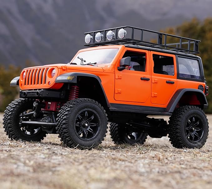 1/12 RC Crawler RTR MN-128 Off-Road Truck 4x4 RC Rock Crawler with 2.4G Remote Control RC Jeep Car Model for Adults Hobby Gifts (Orange)