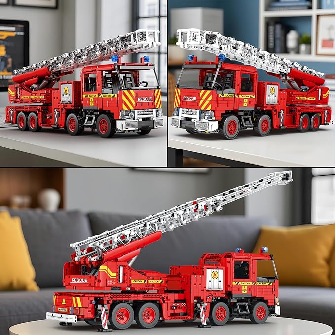 Reobrix Fire Engine Truck Building Blocks SetAPP Remote Control RC Fire Engine Toy Set 22005Emergency Vehicle Building Toys Large Fire Truck Model Car Toy for Adult3047 PCS