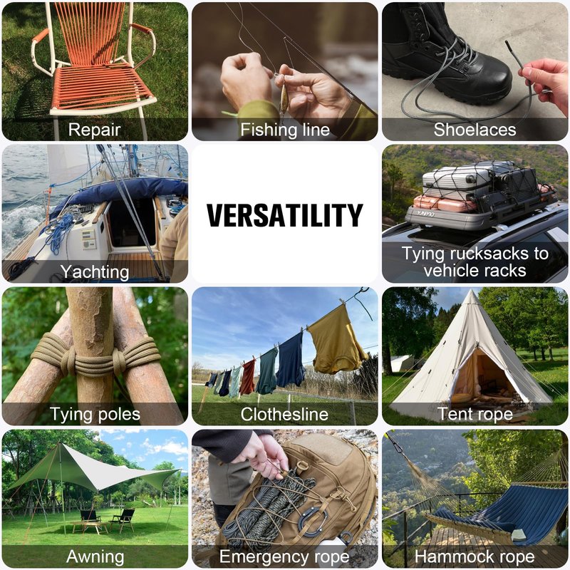 Paracord Rope 550 lb - 200ft 5/32" Parachute Cord 4MM 7-Strand para Cord - Heavy Duty Spool String for Survival,Camping Gear, Survival Bracelet, Clothesline - Blue