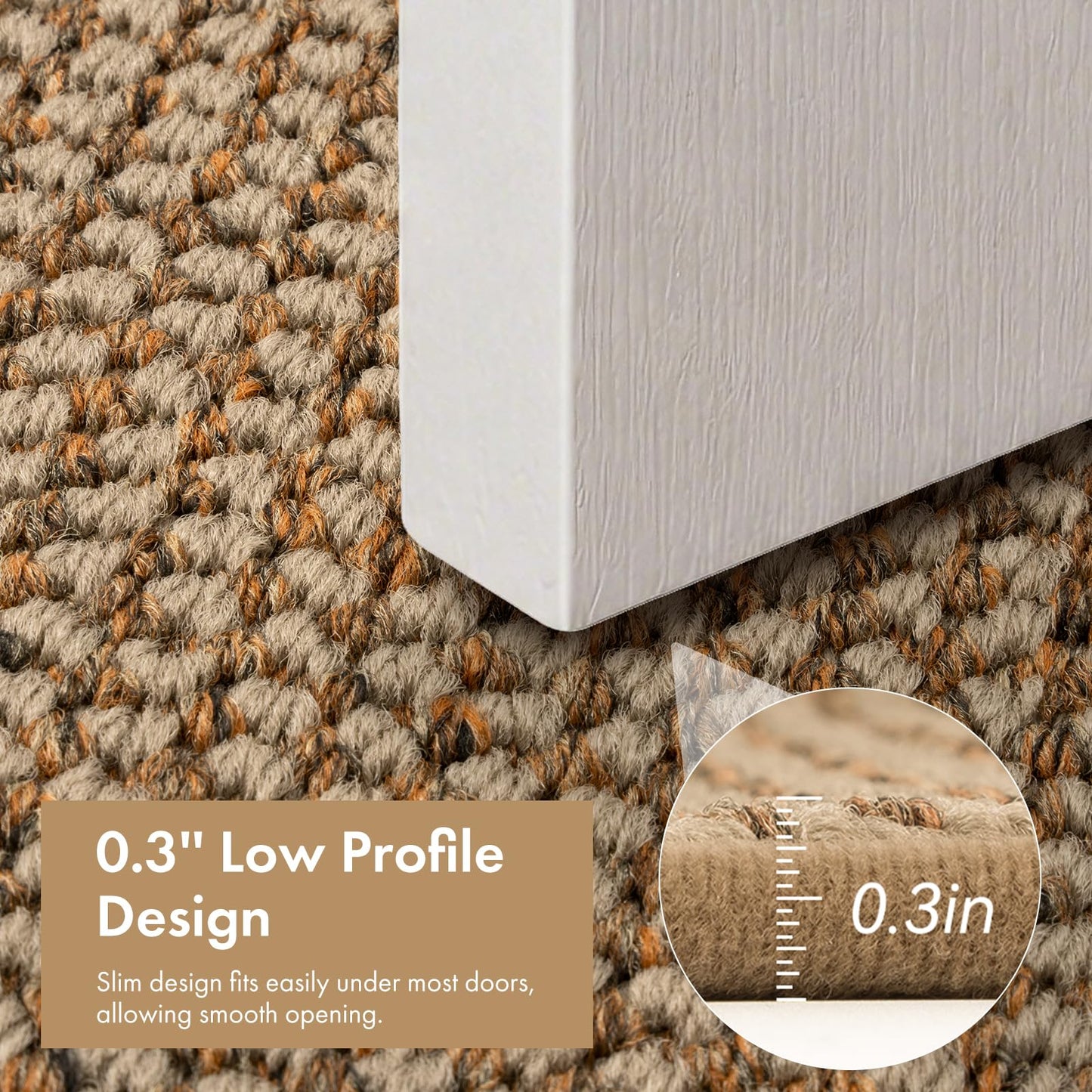 Atoping Indoor Door Mat 36"x60", Dirt Trapper Entryway Mat(Rolled-Up, No Creases), Non-Slip Absorbent Doormat for Front Door Inside Entrance, Low Profile Floor Mats with Rubber Backing, Light Brown