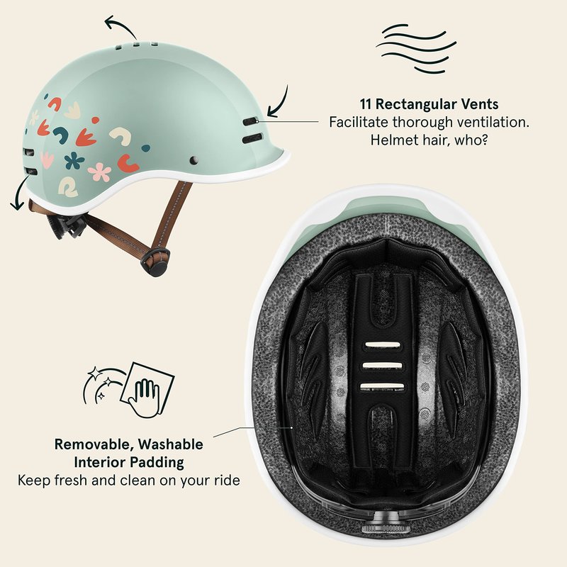 Retrospec Remi Kids Bike Helmet with Built-in Sun Visor - Adjustable Youth & Toddler Safety Gear for Cycling, Skating & Scooters - 11 Air Vents, Washable Padding & Reflective Straps